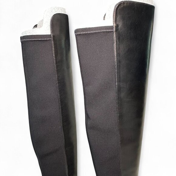 Stuart Weitzman 5050 Lift Over the Knee Flat Leather Boots Black, NEW IN BOX - 7 - Picture 7 of 16